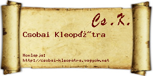 Csobai Kleopátra névjegykártya